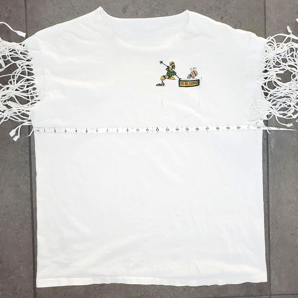 VTG Maui T-Shirt Fringe Global Impressions "We're Jammin" MENS Shredded Tee SZ L - Picture 7 of 9